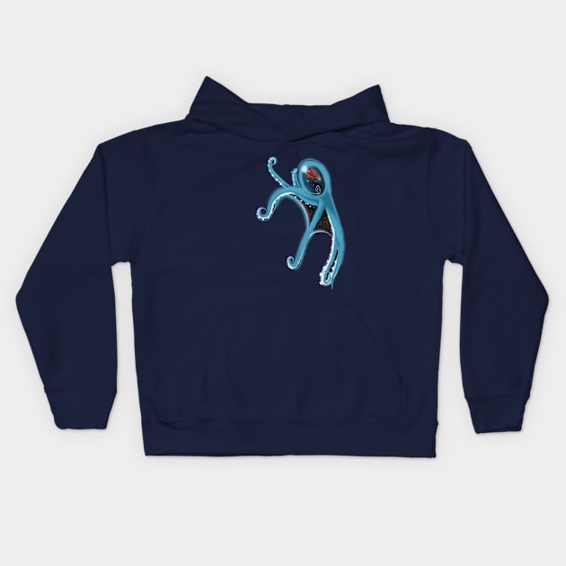 Magical Space Octopus Kids Hoodie by loreatus